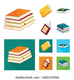 Isolated object of training and cover sign. Set of training and bookstore stock vector illustration.