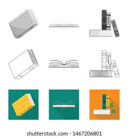 Isolated object of training and cover sign. Set of training and bookstore stock vector illustration.