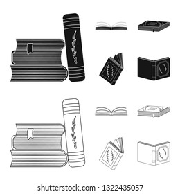 Isolated object of training and cover symbol. Collection of training and bookstore  stock vector illustration.