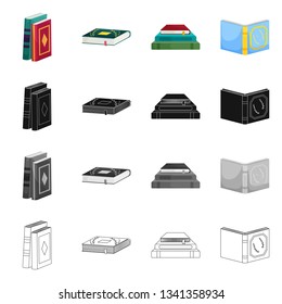 Isolated object of training and cover symbol. Collection of training and bookstore  stock symbol for web.