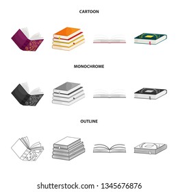 Isolated object of training and cover symbol. Collection of training and bookstore  stock vector illustration.