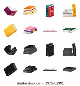 Isolated object of training and cover symbol. Set of training and bookstore  stock vector illustration.