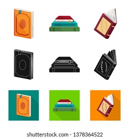 Isolated object of training and cover symbol. Set of training and bookstore  vector icon for stock.