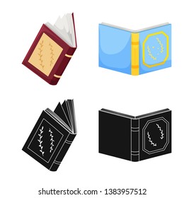 Isolated object of training and cover symbol. Collection of training and bookstore  stock vector illustration.