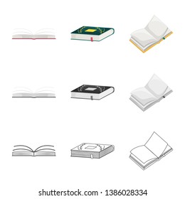 Isolated object of training and cover symbol. Collection of training and bookstore  vector icon for stock.