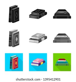 Isolated object of training and cover symbol. Collection of training and bookstore  stock vector illustration.