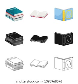 Isolated object of training and cover symbol. Set of training and bookstore  stock symbol for web.