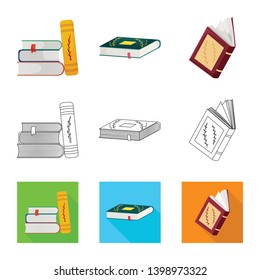 Isolated object of training and cover symbol. Set of training and bookstore  stock vector illustration.