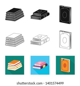 Isolated object of training and cover symbol. Collection of training and bookstore  stock symbol for web.