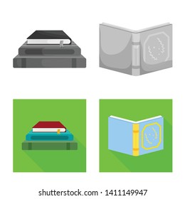 Isolated object of training and cover symbol. Set of training and bookstore  stock vector illustration.