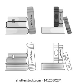 Isolated object of training and cover symbol. Set of training and bookstore  vector icon for stock.