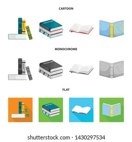 Isolated object of training and cover symbol. Collection of training and bookstore stock vector illustration.