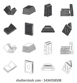 Isolated object of training and cover symbol. Collection of training and bookstore vector icon for stock.