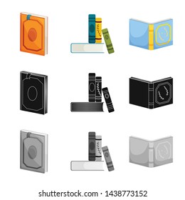 Isolated object of training and cover symbol. Collection of training and bookstore stock vector illustration.