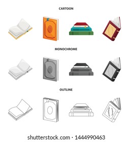 Isolated object of training and cover symbol. Set of training and bookstore stock symbol for web.