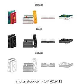 Isolated object of training and cover symbol. Set of training and bookstore vector icon for stock.