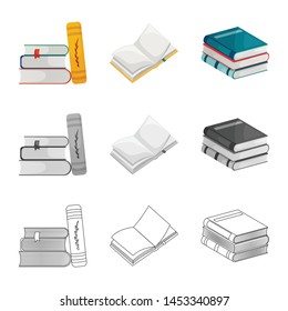 Isolated object of training and cover symbol. Set of training and bookstore vector icon for stock.