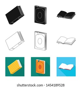Isolated object of training and cover symbol. Set of training and bookstore stock vector illustration.