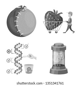 Isolated object of transgenic and organic sign. Set of transgenic and synthetic vector icon for stock.