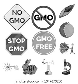 Isolated object of transgenic and organic symbol. Set of transgenic and synthetic vector icon for stock.