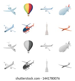 Isolated object of transport and object icon. Collection of transport and gliding vector icon for stock.