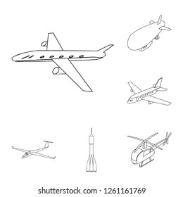 Isolated object of transport and object logo. Collection of transport and gliding  vector icon for stock.