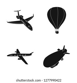 Isolated object of transport and object logo. Collection of transport and gliding  stock vector illustration.