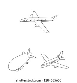 Isolated object of transport and object logo. Collection of transport and gliding  stock symbol for web.