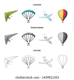 Isolated object of transport and object logo. Collection of transport and gliding stock vector illustration.