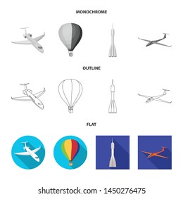 Isolated object of transport and object logo. Collection of transport and gliding vector icon for stock.