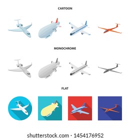 Isolated object of transport and object logo. Collection of transport and gliding vector icon for stock.