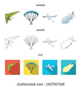 Isolated object of transport and object logo. Set of transport and gliding stock vector illustration.