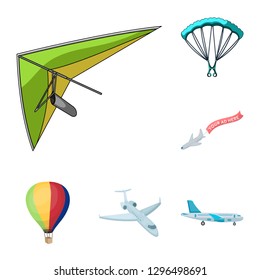 Isolated object of transport and object sign. Collection of transport and gliding  vector icon for stock.