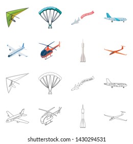 Isolated object of transport and object sign. Collection of transport and gliding stock symbol for web.