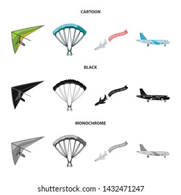 Isolated object of transport and object sign. Set of transport and gliding stock symbol for web.