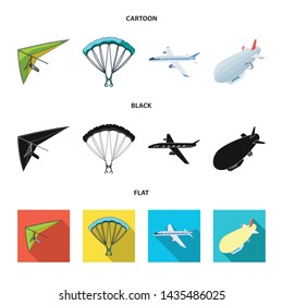 Isolated object of transport and object sign. Set of transport and gliding stock symbol for web.