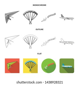 Isolated object of transport and object sign. Set of transport and gliding vector icon for stock.