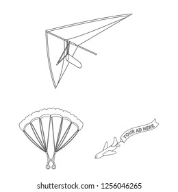 Isolated object of transport and object symbol. Collection of transport and gliding  vector icon for stock.