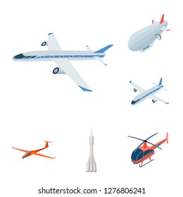 Isolated object of transport and object symbol. Collection of transport and gliding  stock symbol for web.