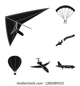 Isolated object of transport and object symbol. Collection of transport and gliding  stock vector illustration.