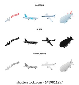 Isolated object of transport and object symbol. Collection of transport and gliding stock vector illustration.