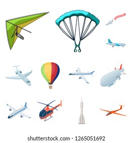 Isolated object of transport and object symbol. Set of transport and gliding  stock symbol for web.