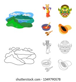 Isolated object of  and travel icon. Collection of  and traditional stock vector illustration.