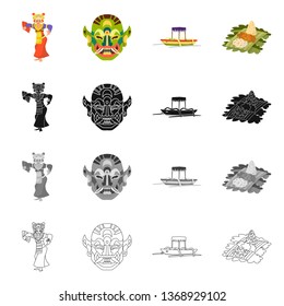 Isolated object of  and travel icon. Collection of  and traditional stock symbol for web.