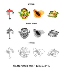 Isolated object of  and travel icon. Collection of  and traditional stock vector illustration.