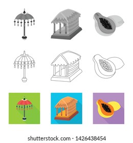 Isolated object of and travel icon. Collection of and traditional vector icon for stock.