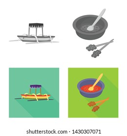 Isolated object of and travel icon. Collection of and traditional stock vector illustration.