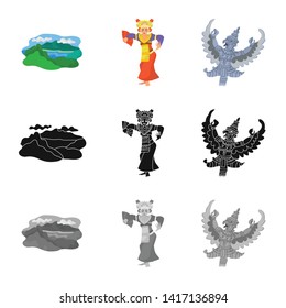 Isolated object of  and travel icon. Set of  and traditional vector icon for stock.