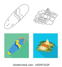 Isolated object of and travel logo. Collection of and traditional stock vector illustration.