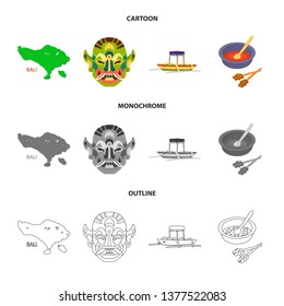 Isolated object of  and travel logo. Set of  and traditional stock vector illustration.
